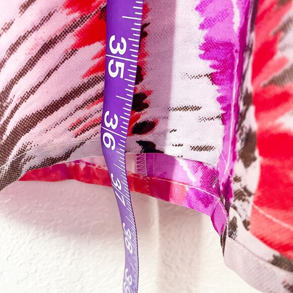 HER Destiny Women's Pink Red Tie Dye Maxi Skirt Belted Size PS Vacation Beach - Picture 6 of 6